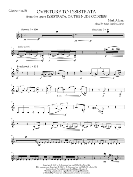 Overture to Lysistrata (arr. Peter Stanley Martin) - Clarinet 4 in Bb