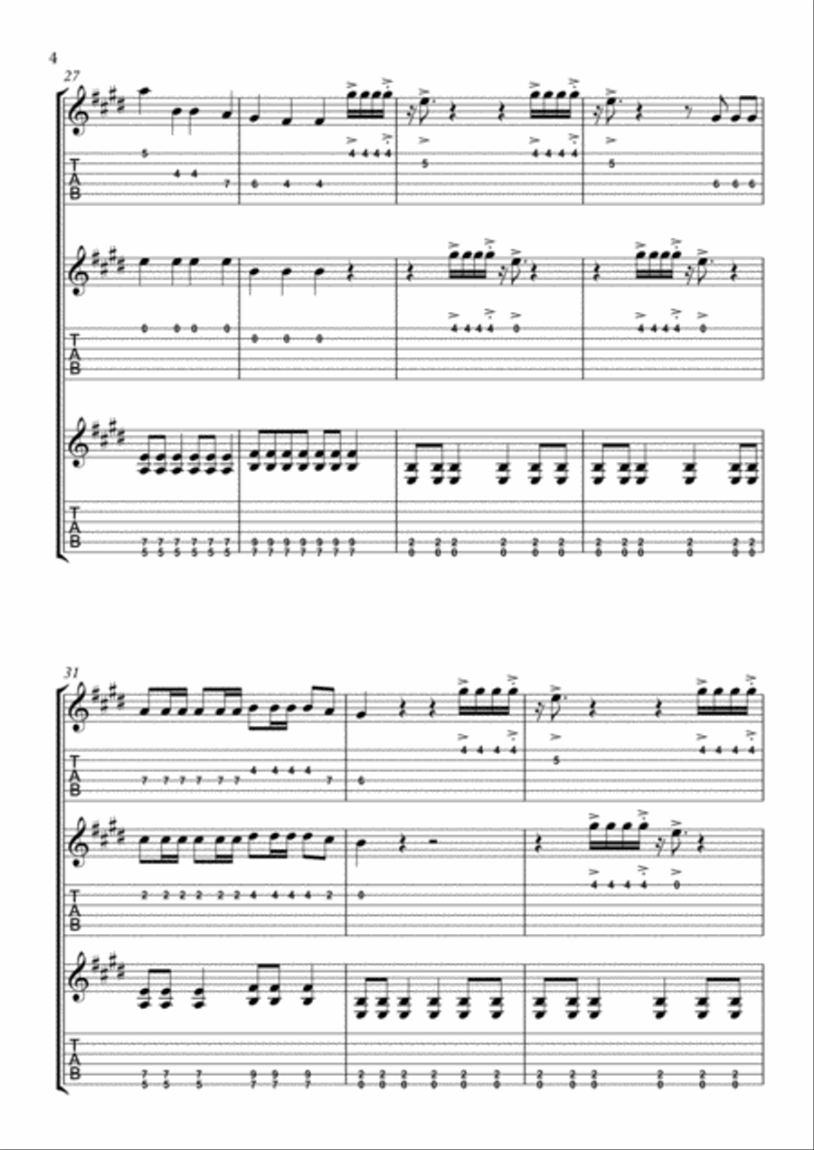 I'm Gonna Be (500 Miles) Guitar Ensemble scores gallery preview page 4