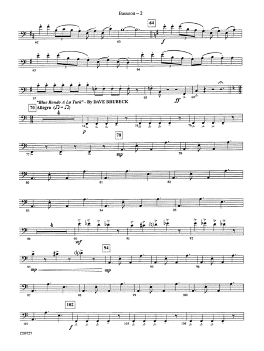 Dave Brubeck: It's About Time: Bassoon Concert Band scores gallery preview page 2