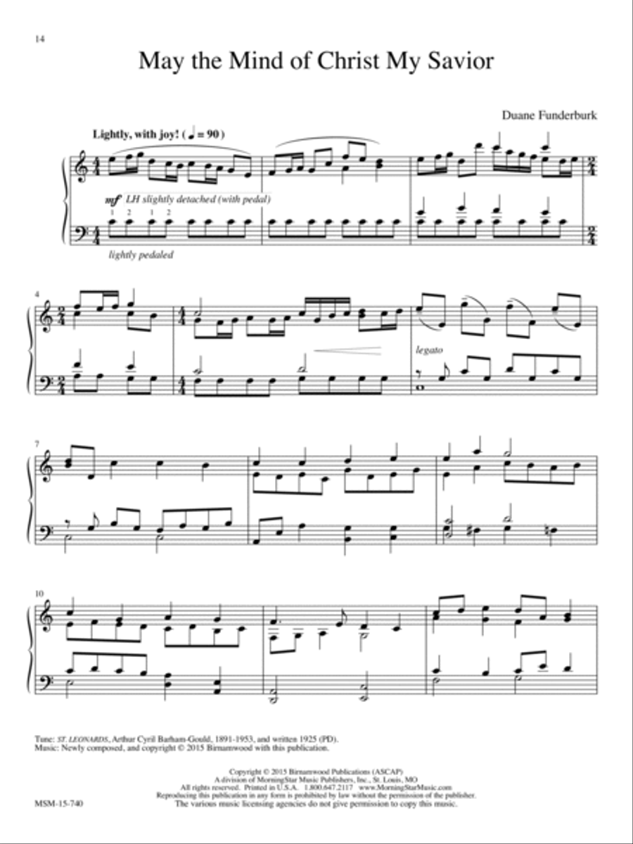 Praise to the Lord, the Almighty: Five Hymn Settings for Piano Piano Solo scores gallery preview page 6