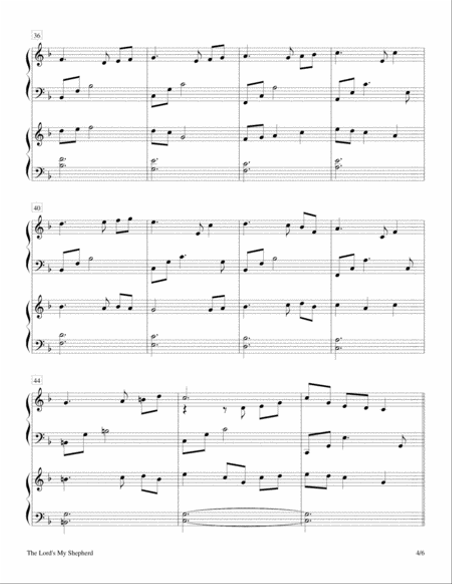 The Lord's My Shepherd (2 Pianos, 4 Hands Duet) 2 Pianos, 4-Hands scores gallery preview page 4