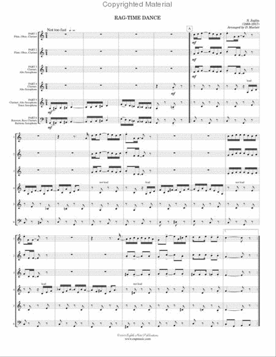 Rag-Time Dance Woodwind Ensemble scores gallery preview page 2