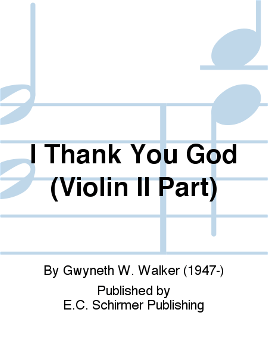 I Thank You God (Violin II Part) Choir scores gallery preview page 1