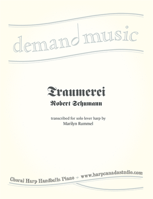 Book cover for Traumerei by Robert Schumann for solo lever harp