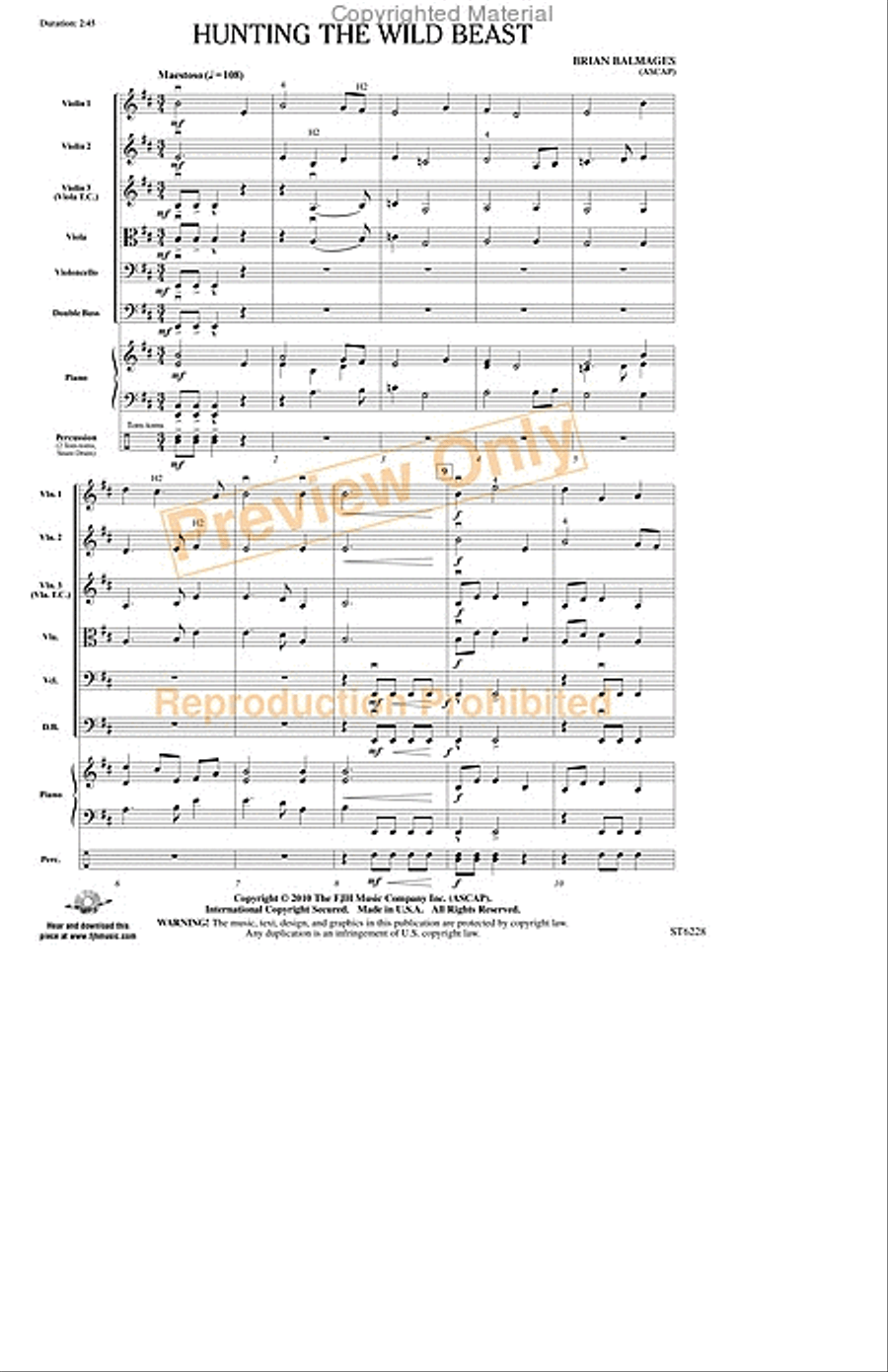 Hunting the Wild Beast String Orchestra scores gallery preview page 2