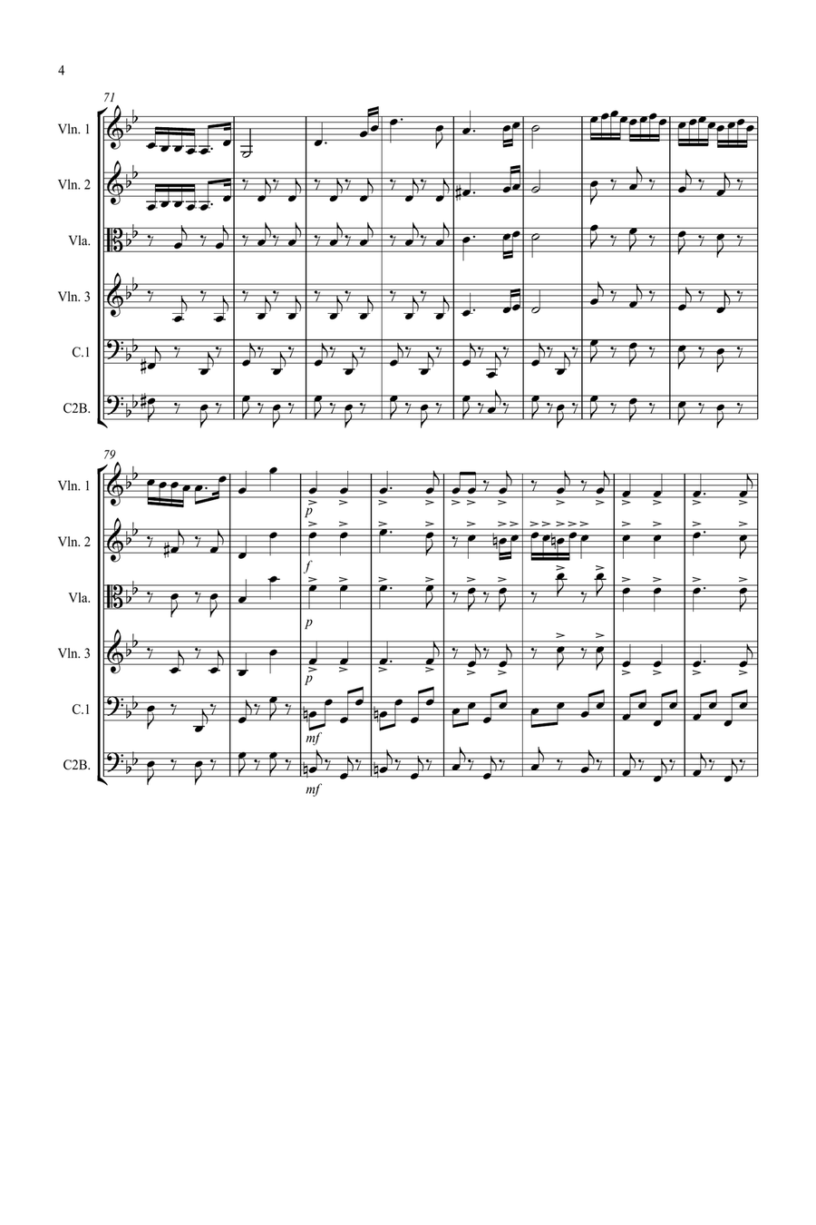 Hungarian Dance No.5 for String Orchestra String Quartet scores gallery preview page 4