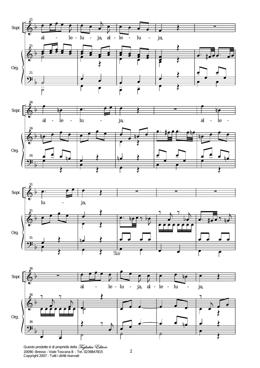 ALLELUJA (Exsultate, jubilate K.165) W.A.Mozart - Arr. for Soprano and. Organ Soprano Voice scores gallery preview page 2