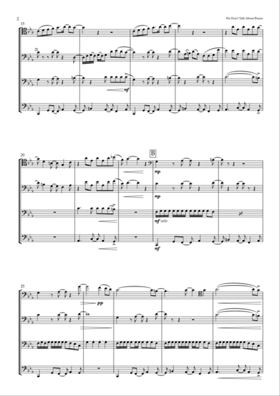 We Don't Talk About Bruno Brass Quartet scores gallery preview page 2