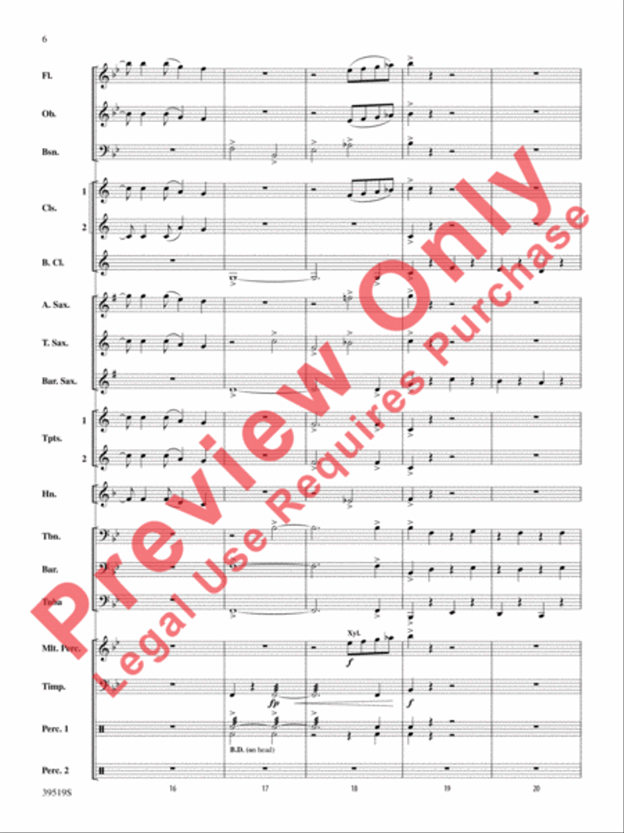 Zydeco Cajun Crawdad Dance Concert Band scores gallery preview page 7