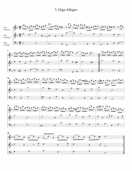 Trio sonata, Op.4, no.12 (arrangement for 3 recorders)