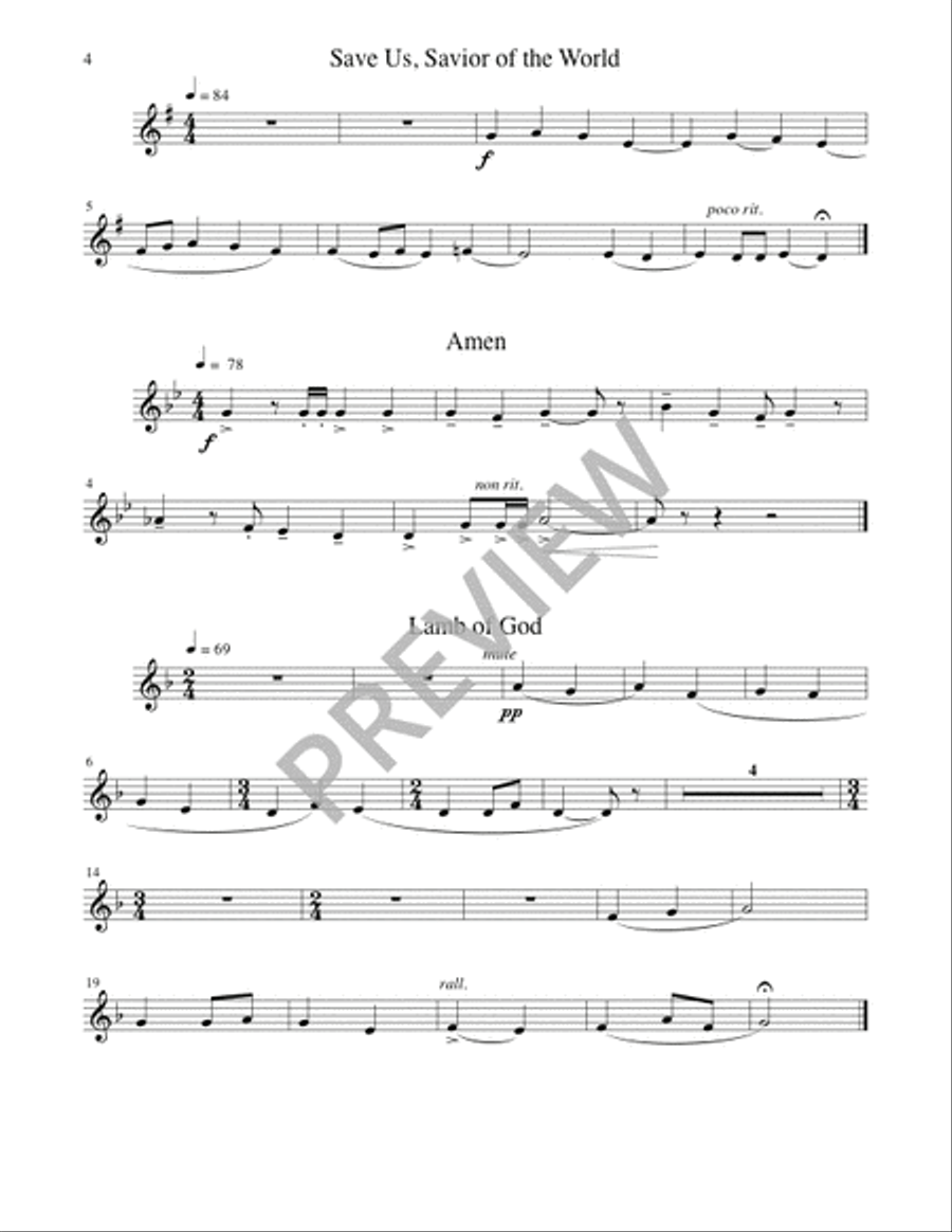 A Community Mass - Brass and Percussion edition Flute scores gallery preview page 17