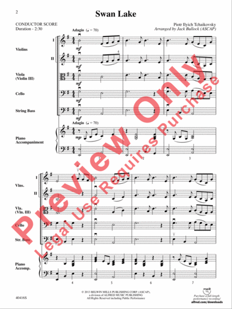 Swan Lake String Orchestra scores gallery preview page 3