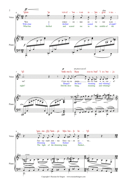 "A Fragment From A.Musset" Op.21 N6 Lower key. DICTION SCORE with IPA and translation