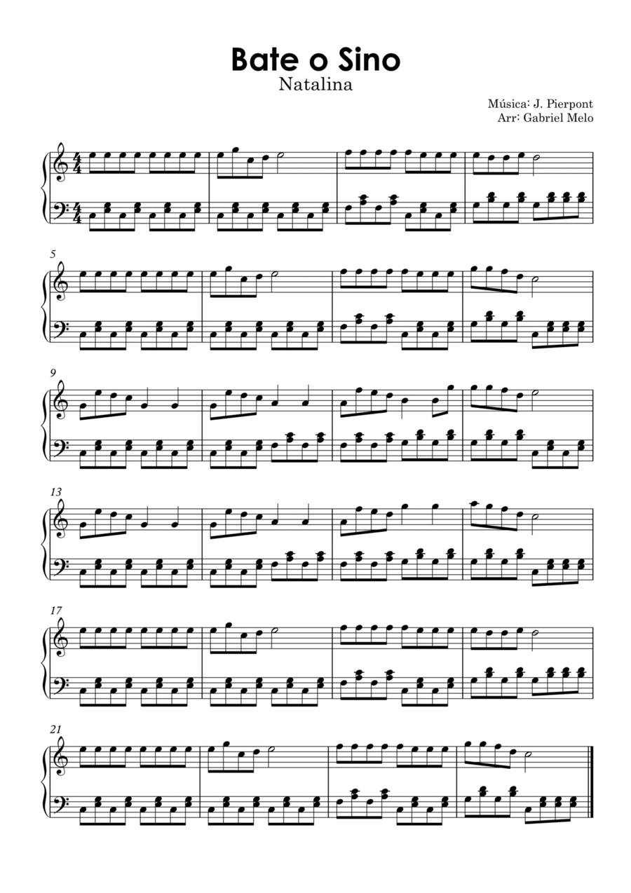 Bate o Sino Piano Solo scores gallery preview page 1