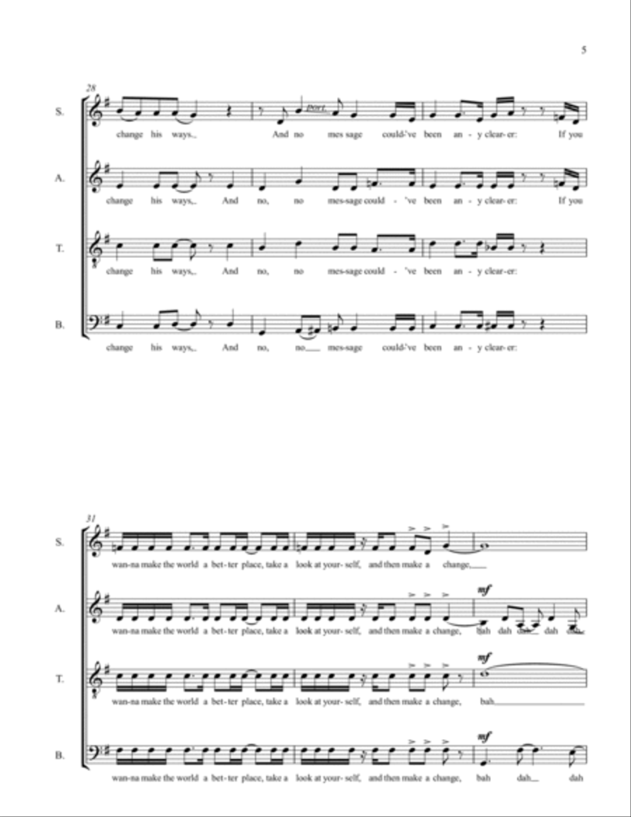 Man In The Mirror 4-Part scores gallery preview page 5
