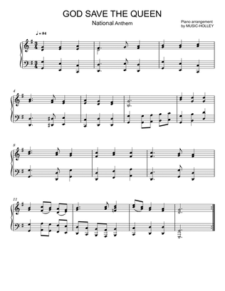 God Save the Queen (Natianal Anthem - piano sheet)