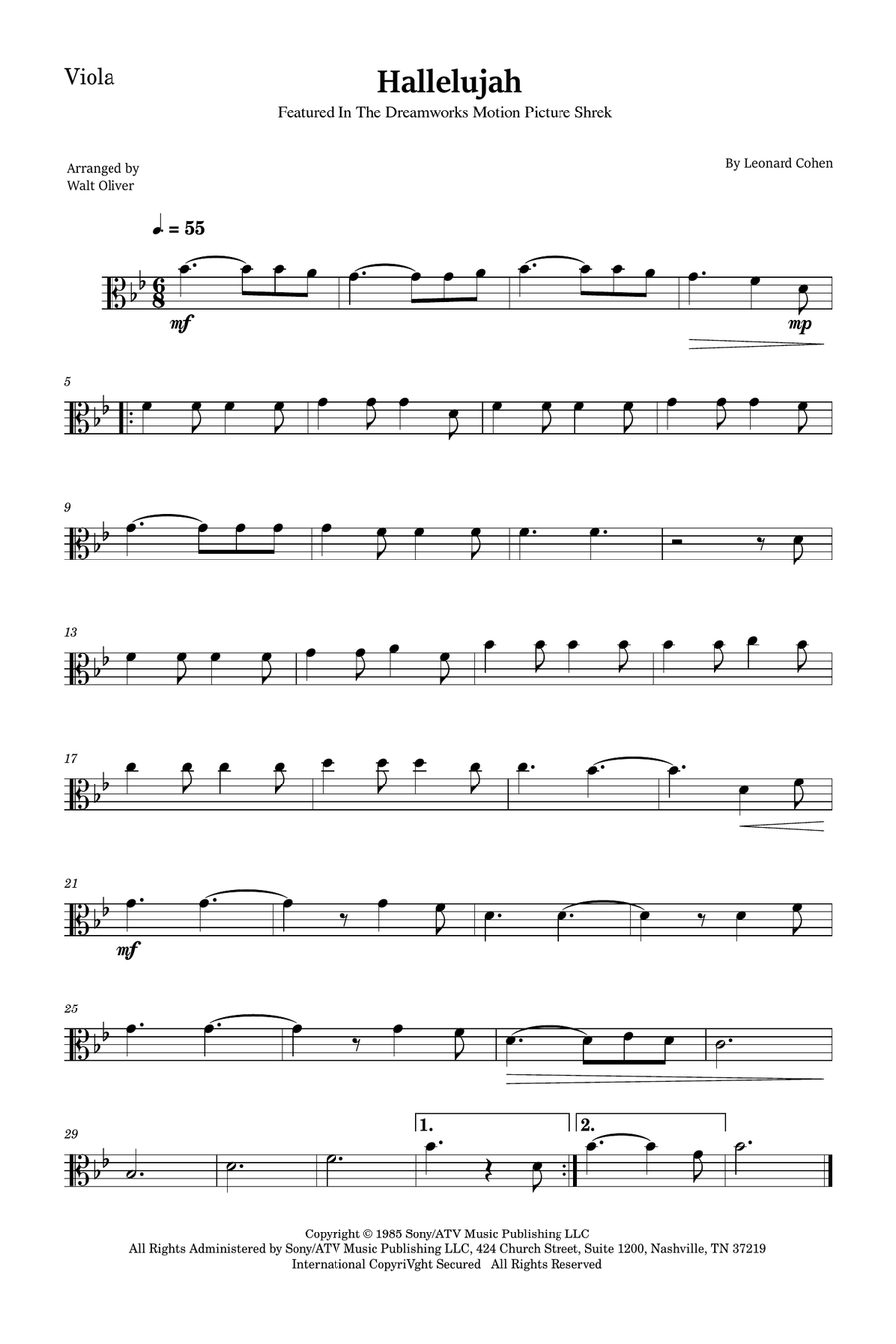 Hallelujah String Duet scores gallery preview page 3