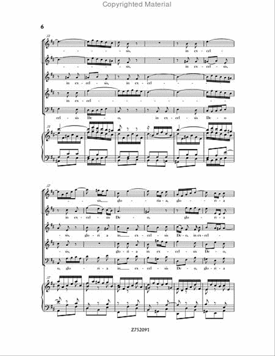 Cantata No. 191: Gloria in Excelsis Deo, BWV 191 4-Part scores gallery preview page 6