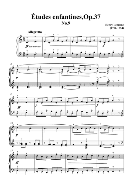 Lemoine-Études enfantines(Etudes) ,Op.37, No.9 image number null