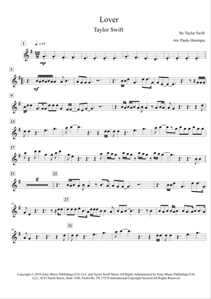 Lover Violin Solo scores gallery preview page 2