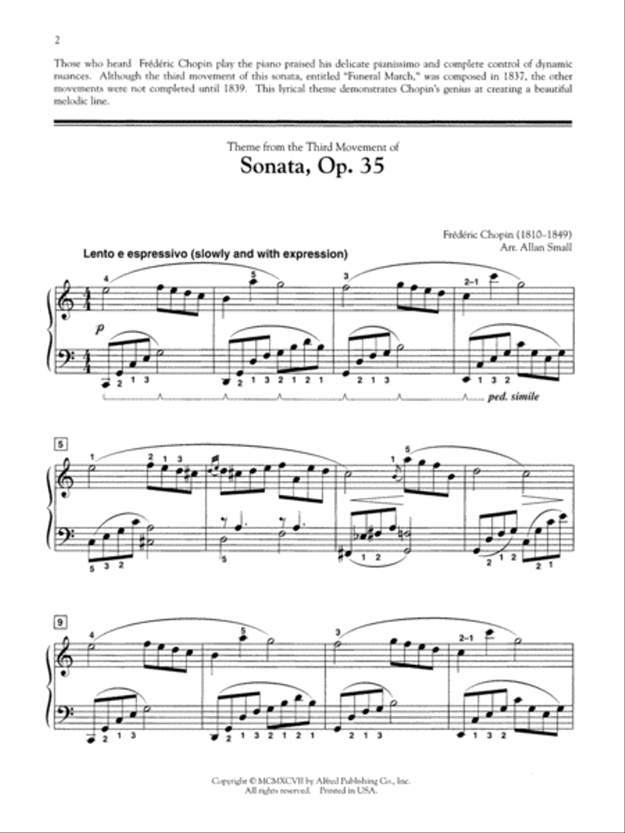 Theme from Sonata, Opus 35 Small Ensemble scores gallery preview page 2