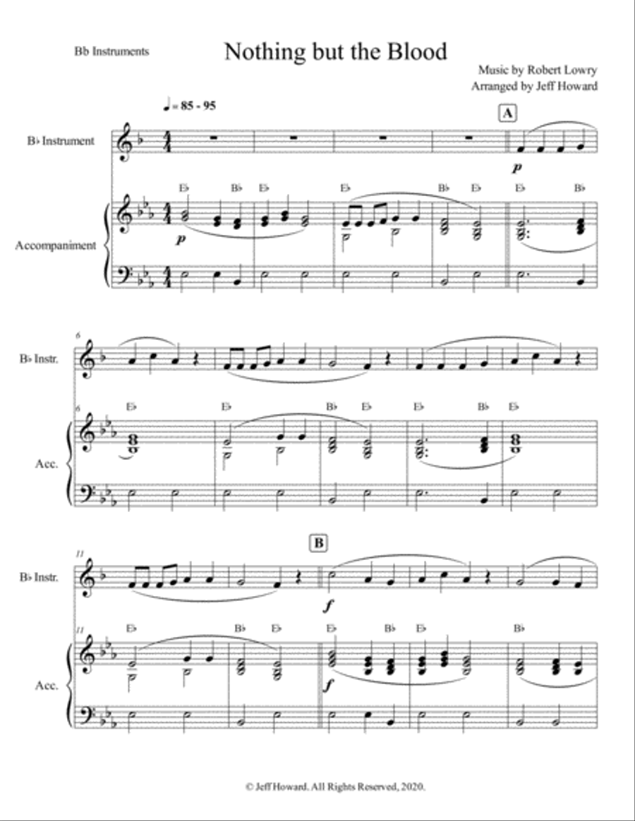 Nothing But the Blood (Bb Instrument and Accompaniment) Small Ensemble scores gallery preview page 1