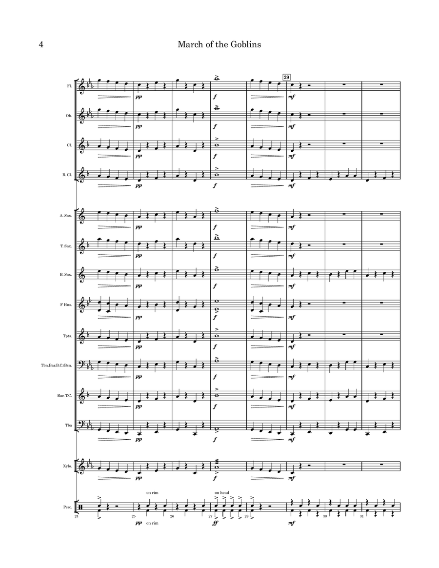 March of the Goblins Concert Band scores gallery preview page 5