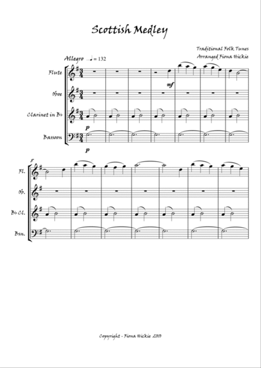 Scottish Medley Scottish Medley Woodwind Quartet scores gallery preview page 2