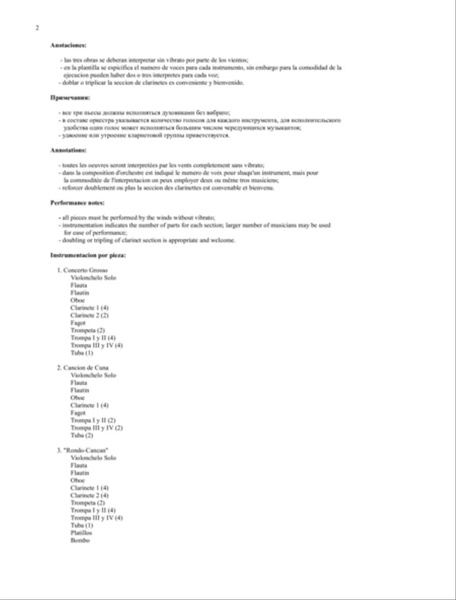 Three Pieces for Violoncello and Winds (Score) Concert Band scores gallery preview page 2