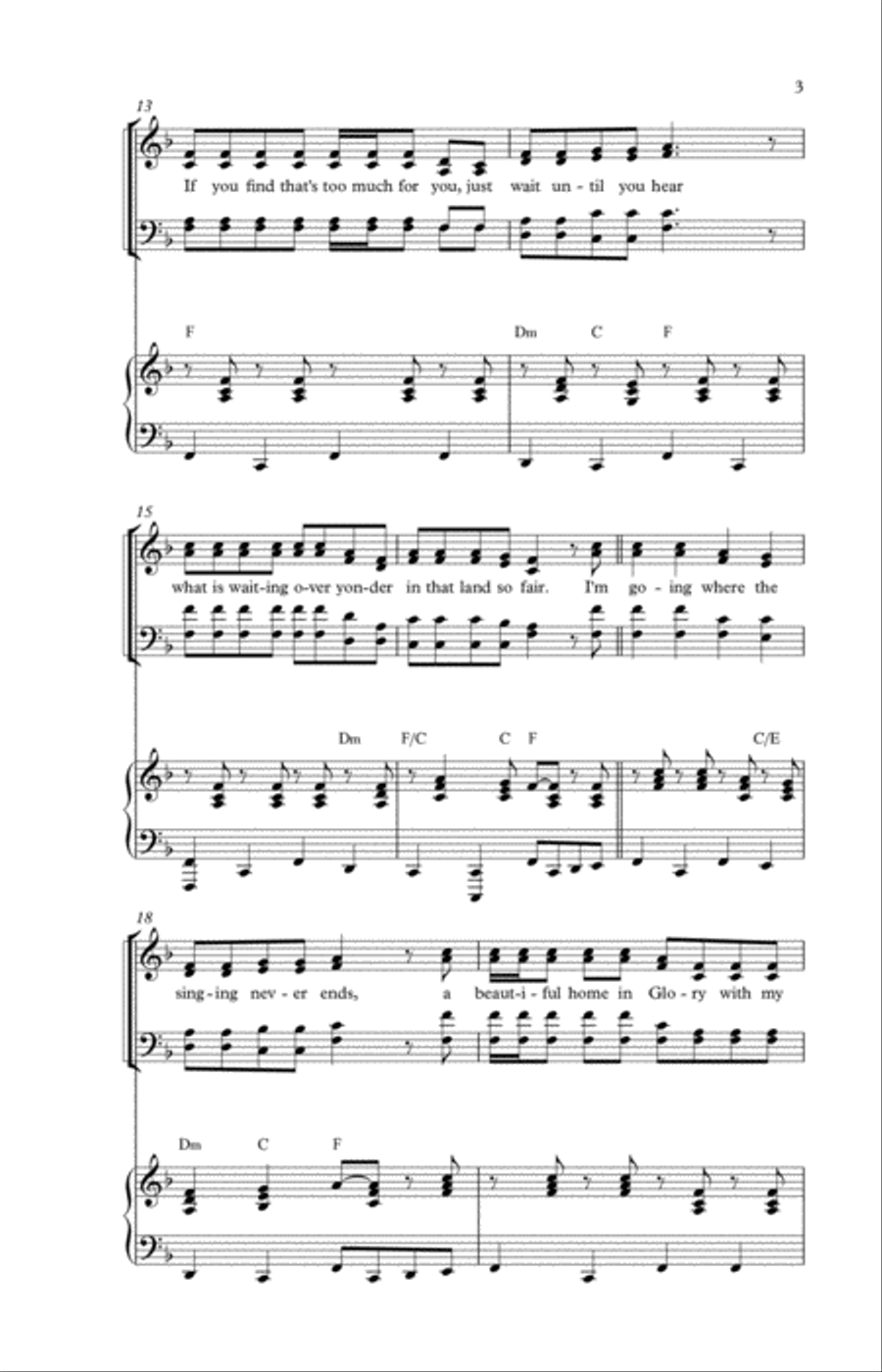 Where the Singing Never Ends 4-Part scores gallery preview page 3