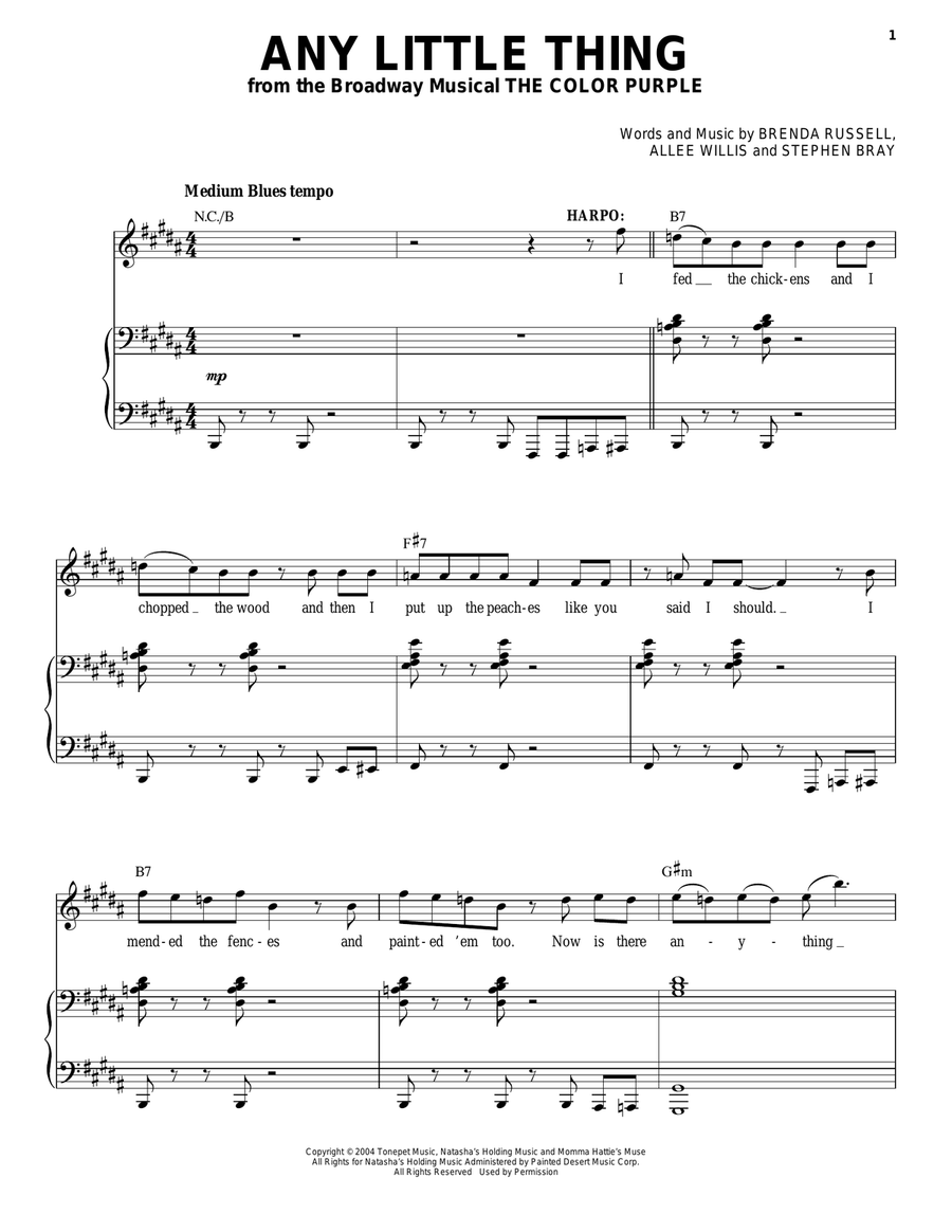 Any Little Thing Any Little Thing Voice scores gallery preview page 1