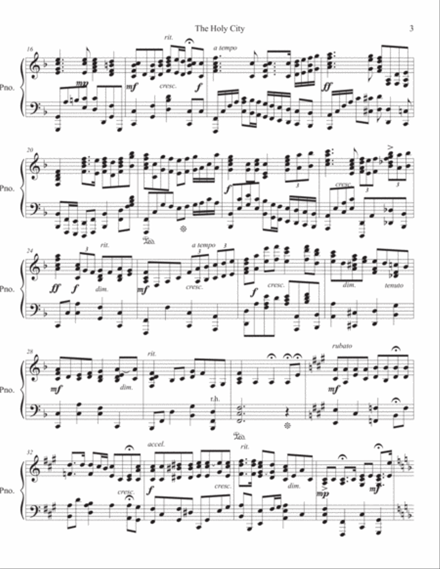 The Holy City Advanced Piano Solo Piano Solo scores gallery preview page 3