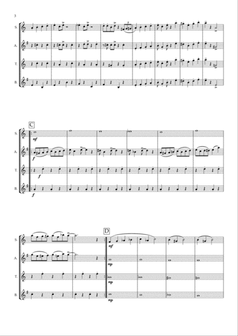 The Mountain King Stomp (In The Hall Of The Mountain King) - Saxophone Quartet Saxophone Quartet scores gallery preview page 4