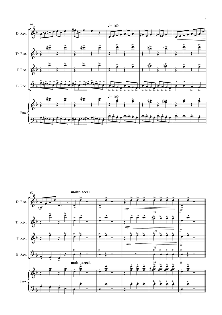 In the Hall of the Mountain King for Recorder Quartet Recorder scores gallery preview page 5