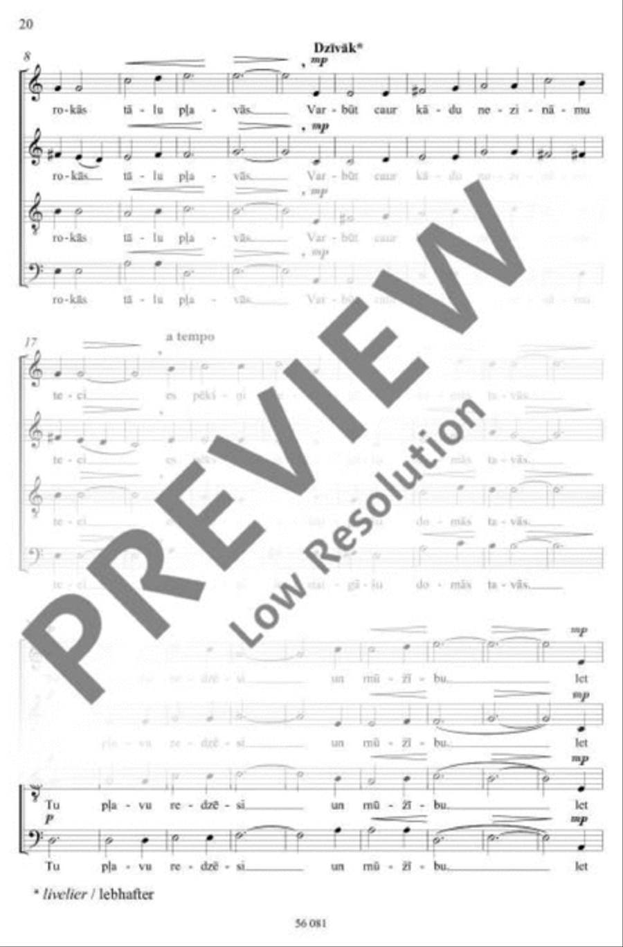 Mīlas dziesmas A Cappella scores gallery preview page 21