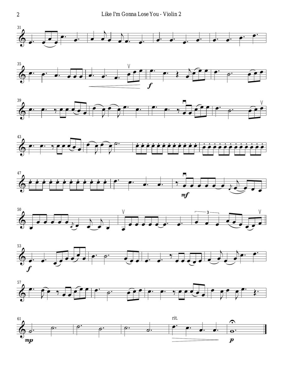 Like I'm Gonna Lose You String Quartet scores gallery preview page 4
