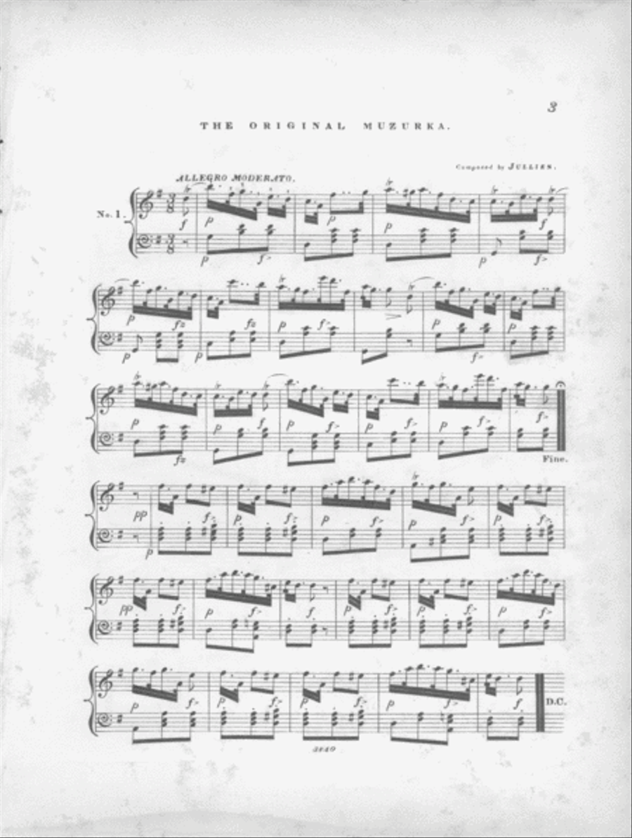 Jullien's Original Mazurka, or The Cellarius Valse Piano Solo scores gallery preview page 2