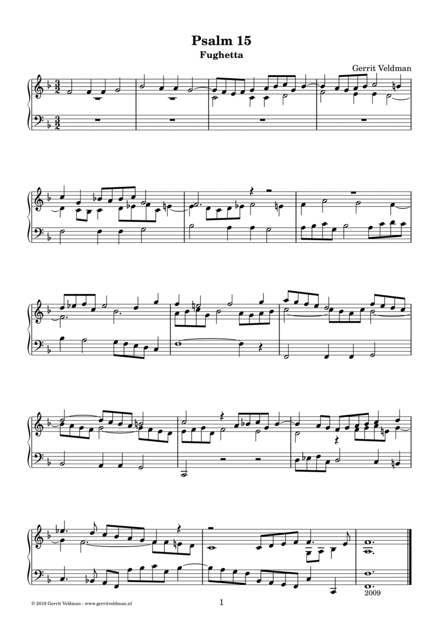 Psalm 15 (fughetta) Organ Solo scores gallery preview page 1