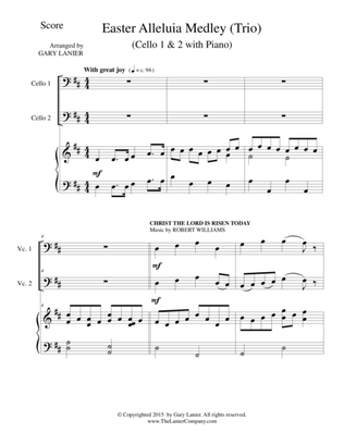 EASTER ALLELUIA MEDLEY (Trio – Cello 1 & 2 with Piano) Score and Parts