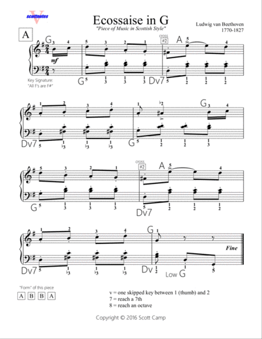 Ecossaise in G Ecossaise in G Easy Piano scores gallery preview page 1