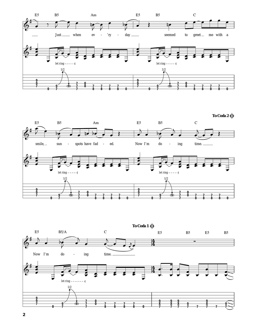 Fell On Black Days Acoustic Guitar scores gallery preview page 2