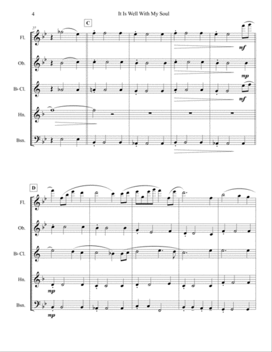 It Is Well With My Soul - for Woodwind Quintet Woodwind Quintet scores gallery preview page 5