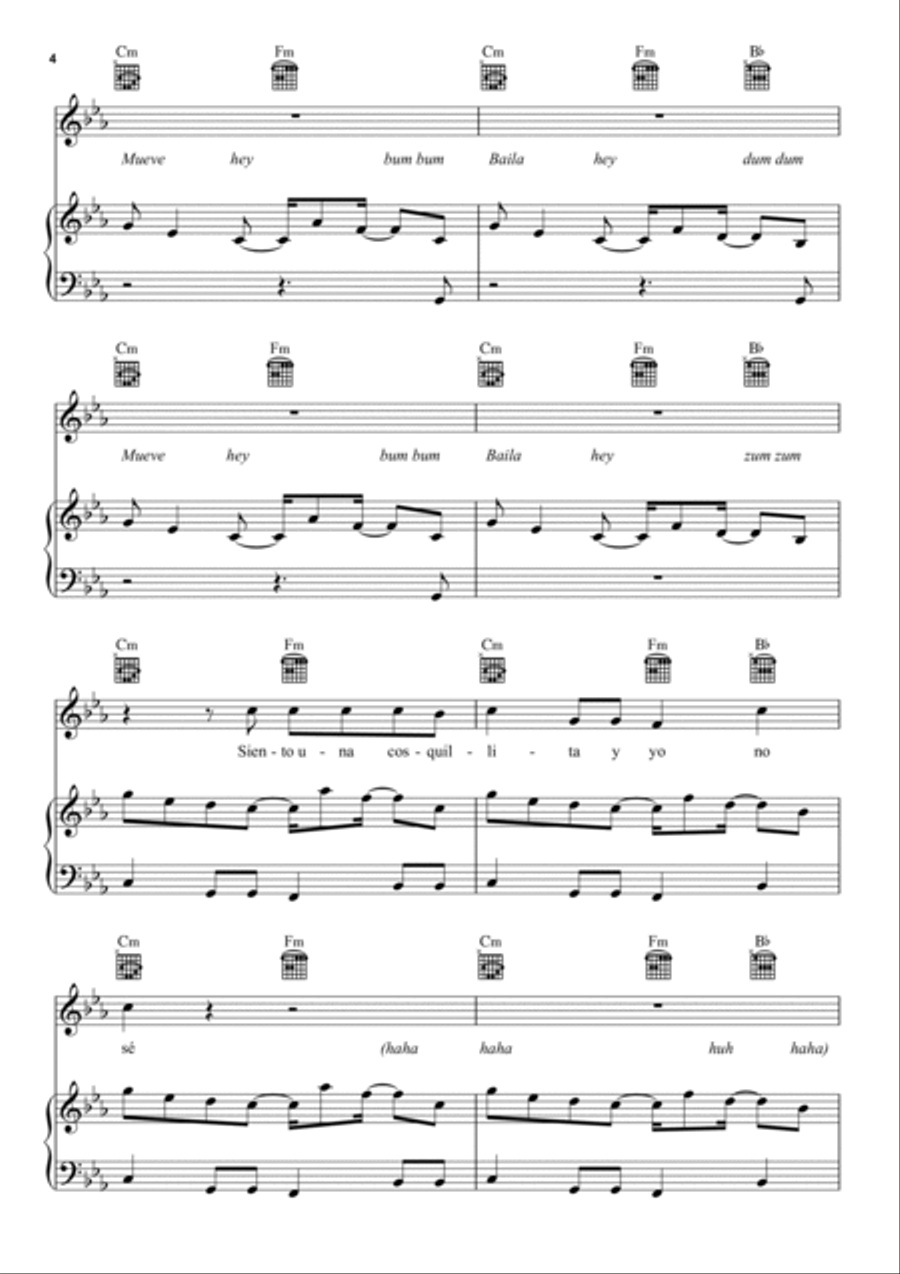 Se Te Ve Piano, Vocal, Guitar scores gallery preview page 4