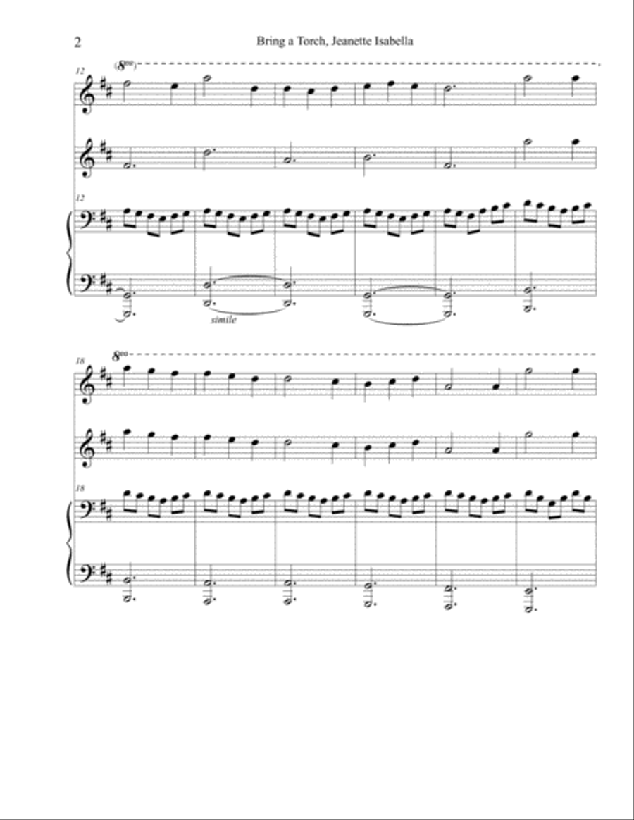 Bring a Torch, Jeanette Isabella Piano scores gallery preview page 2