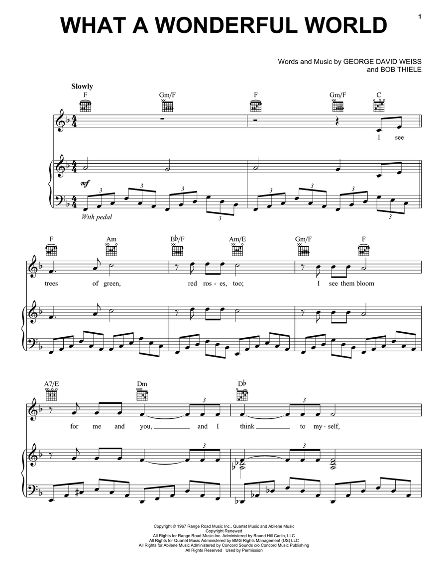 What A Wonderful World Guitar scores gallery preview page 1