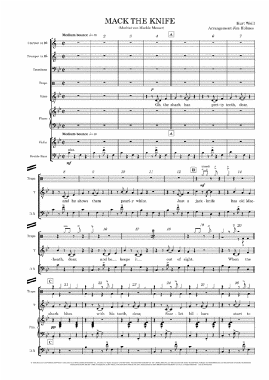 Mack The Knife Small Ensemble scores gallery preview page 2