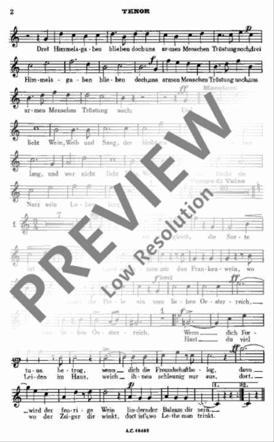 Wein, Weib und Gesang 4-Part scores gallery preview page 3