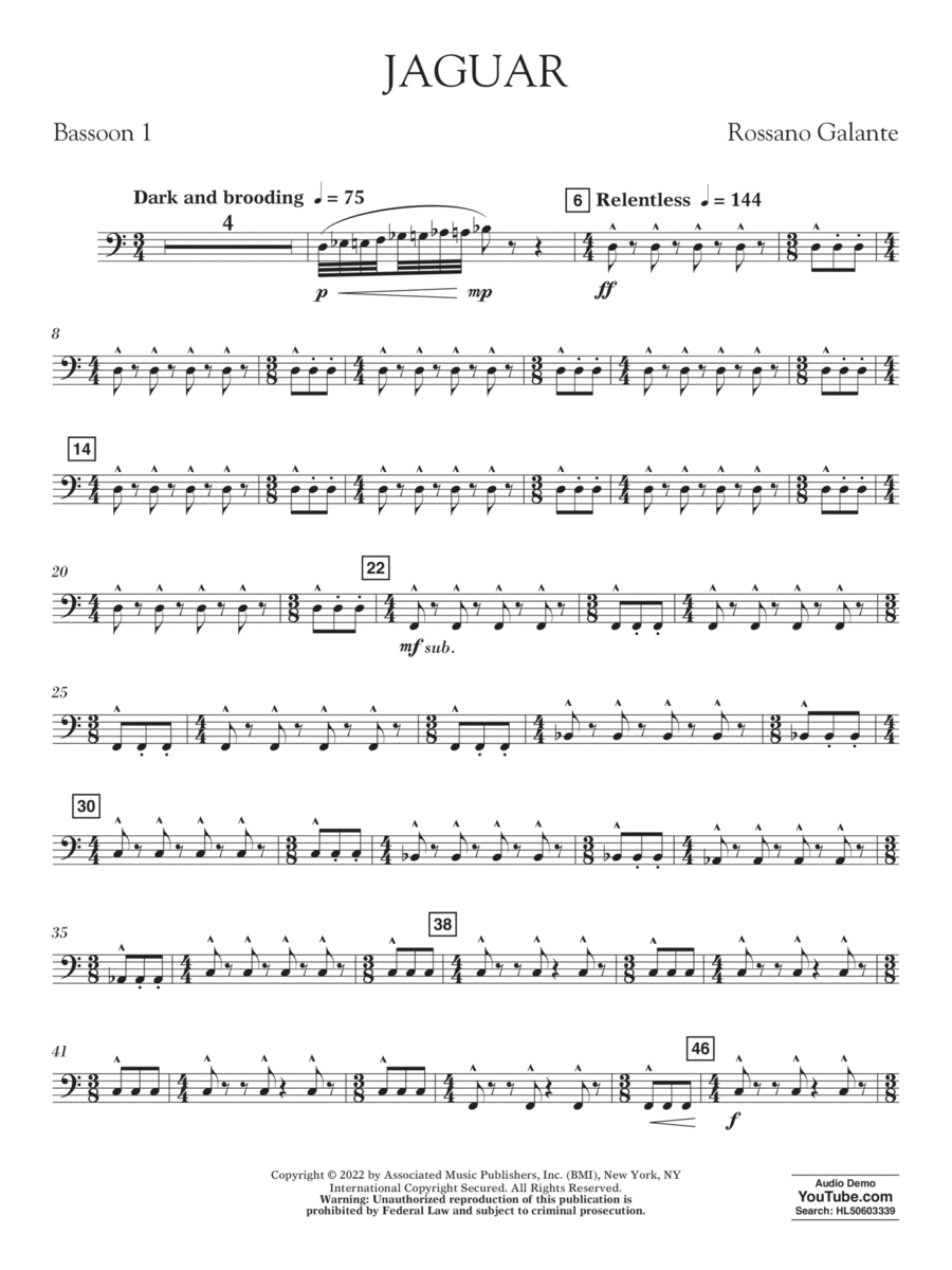 Jaguar - Bassoon 1 Concert Band scores gallery preview page 1
