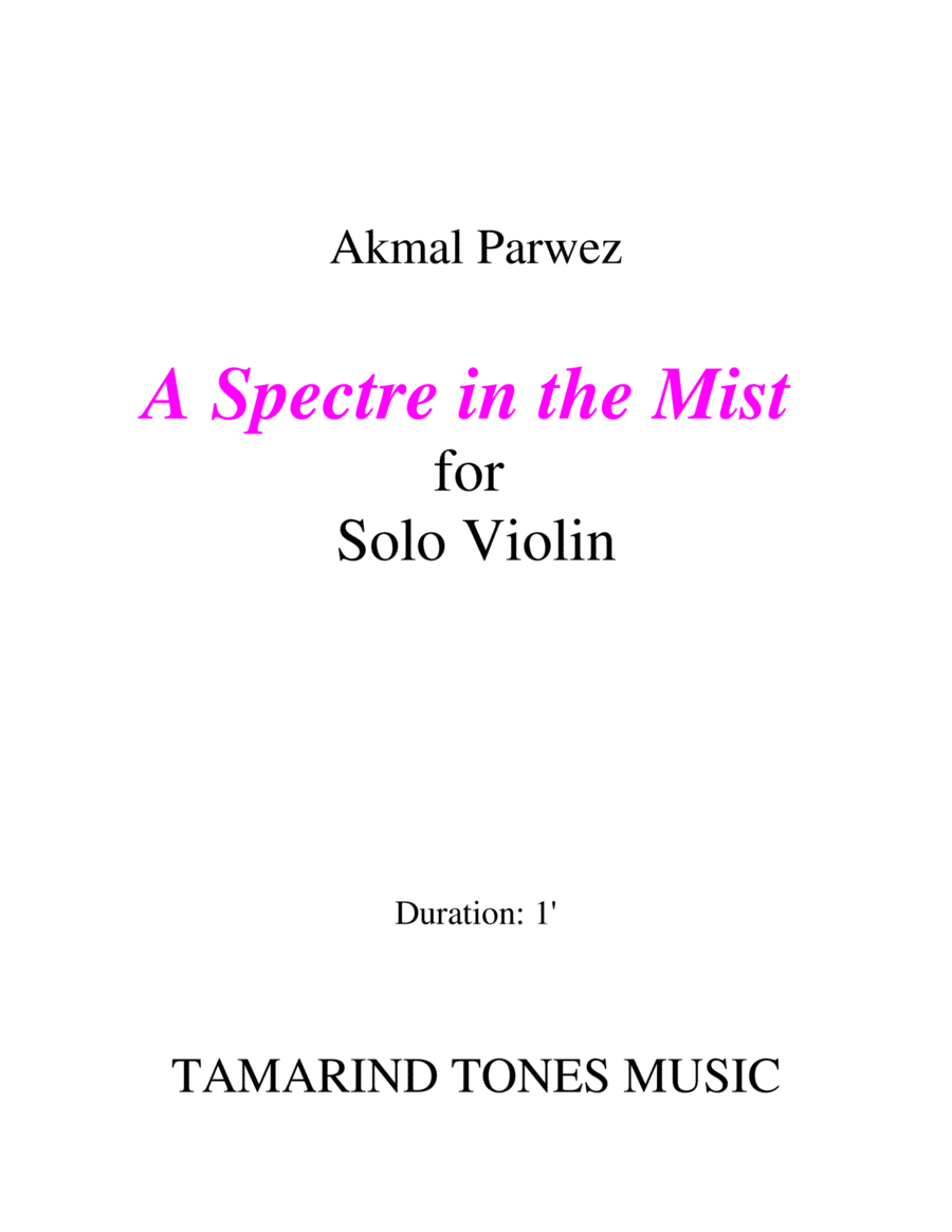 A Spectre in the Mist for Solo Violin image number null