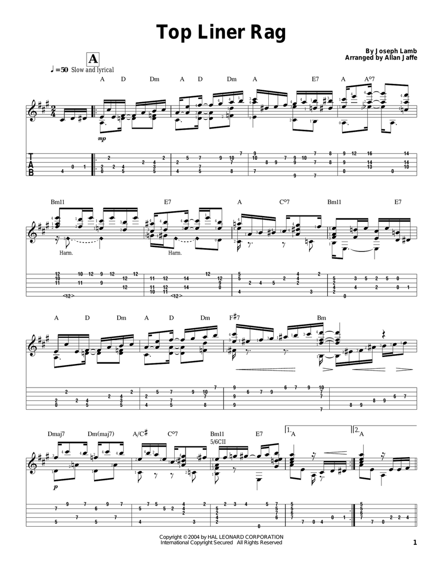 Top Liner Rag Electric Guitar scores gallery preview page 1